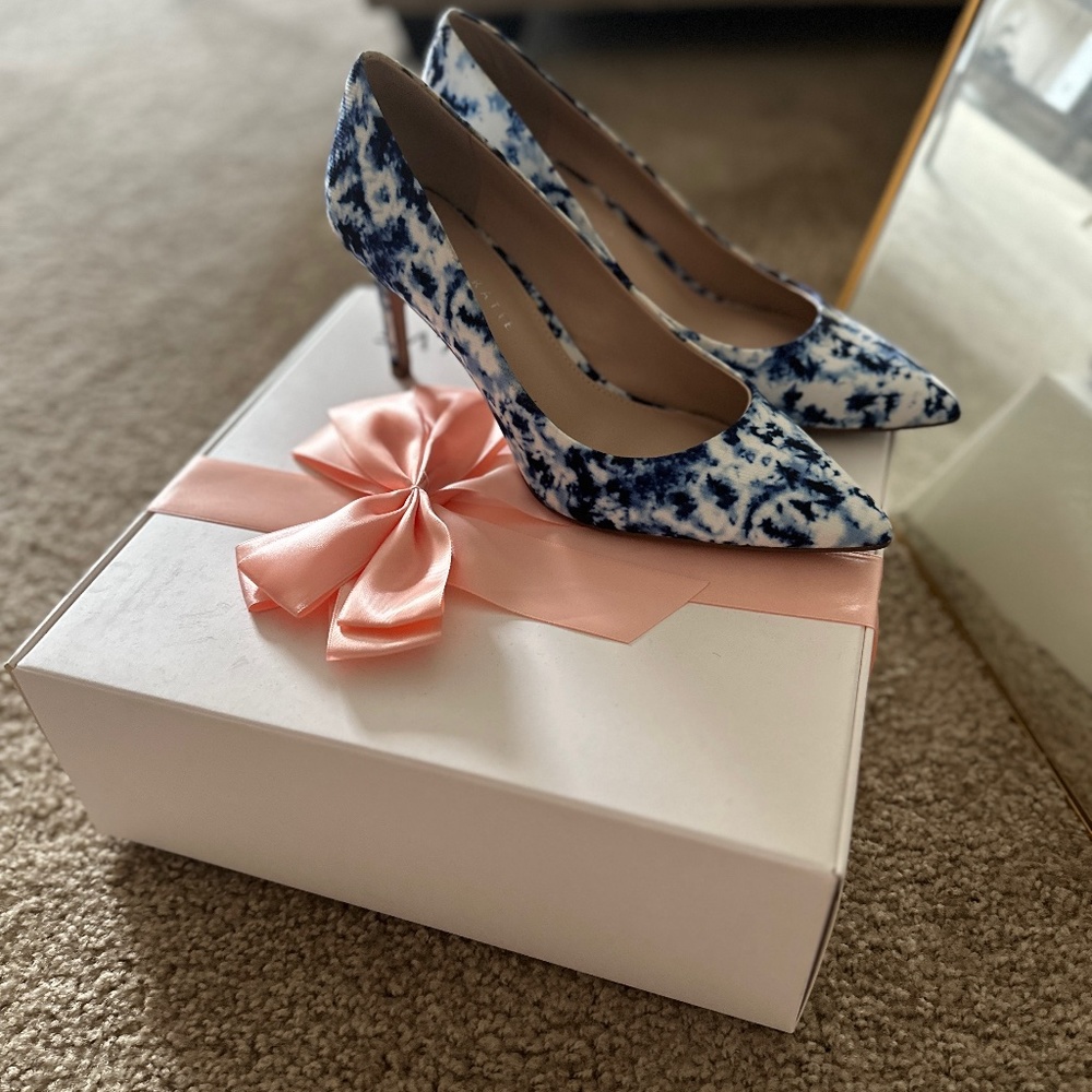 Blue & White High Heels Woman shoes